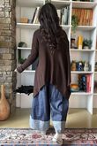 Bowie Asymmetric Turtle Neck Ribby Knit Chocolate